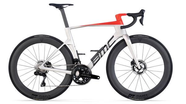 BMC Teammachine R 01 TWO Arctic Silver / Neon Red 56