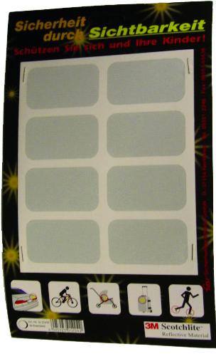 Reflektorfolie selbstklebend 3M Qualit&auml;t Set &agrave; 8 Stk. weiss 