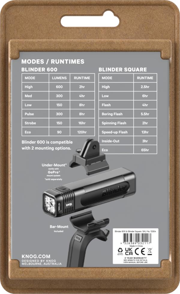 Knog Lichtset Blinder 600 & Blinder Square schwarz  Produktbild 4
