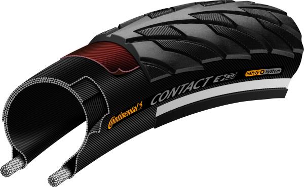 Continental Pneu Contact II 700x35C Starr mit Reflexstreifen black  Produktbild 1
