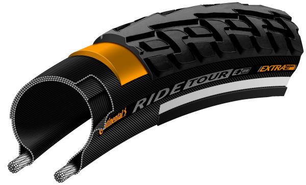 Continental Pneu RideTour 700x47C Starr mit Reflexstreifen black  Produktbild 1