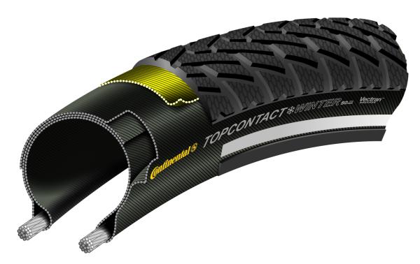 Continental Pneu TopContact Winter II Premium 26x1.9 Falt mit Reflexstreifen black  Produktbild 1