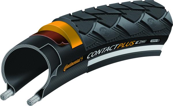 Continental Pneu Contact Plus 700x32C Starr mit Reflexstreifen black  Produktbild 1
