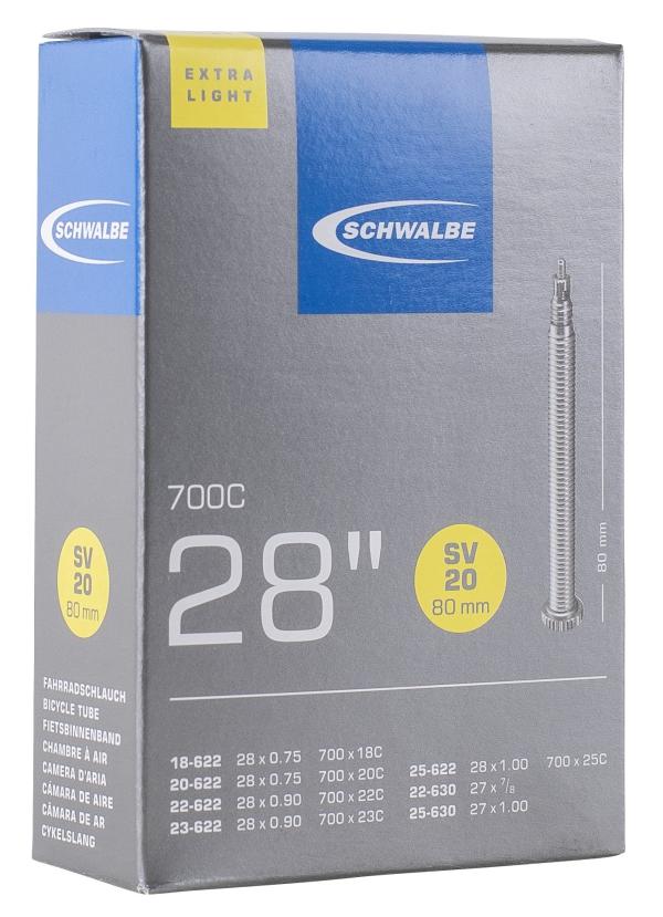 Schwalbe Schlauch SV20 28" 18/25-622/630 Prestaventil 80 mm  Produktbild 1