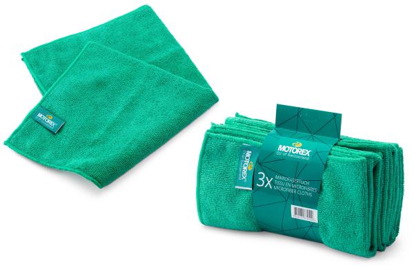 Motorex Microfasertuch Set &agrave; 3 St&uuml;ck gr&uuml;n 